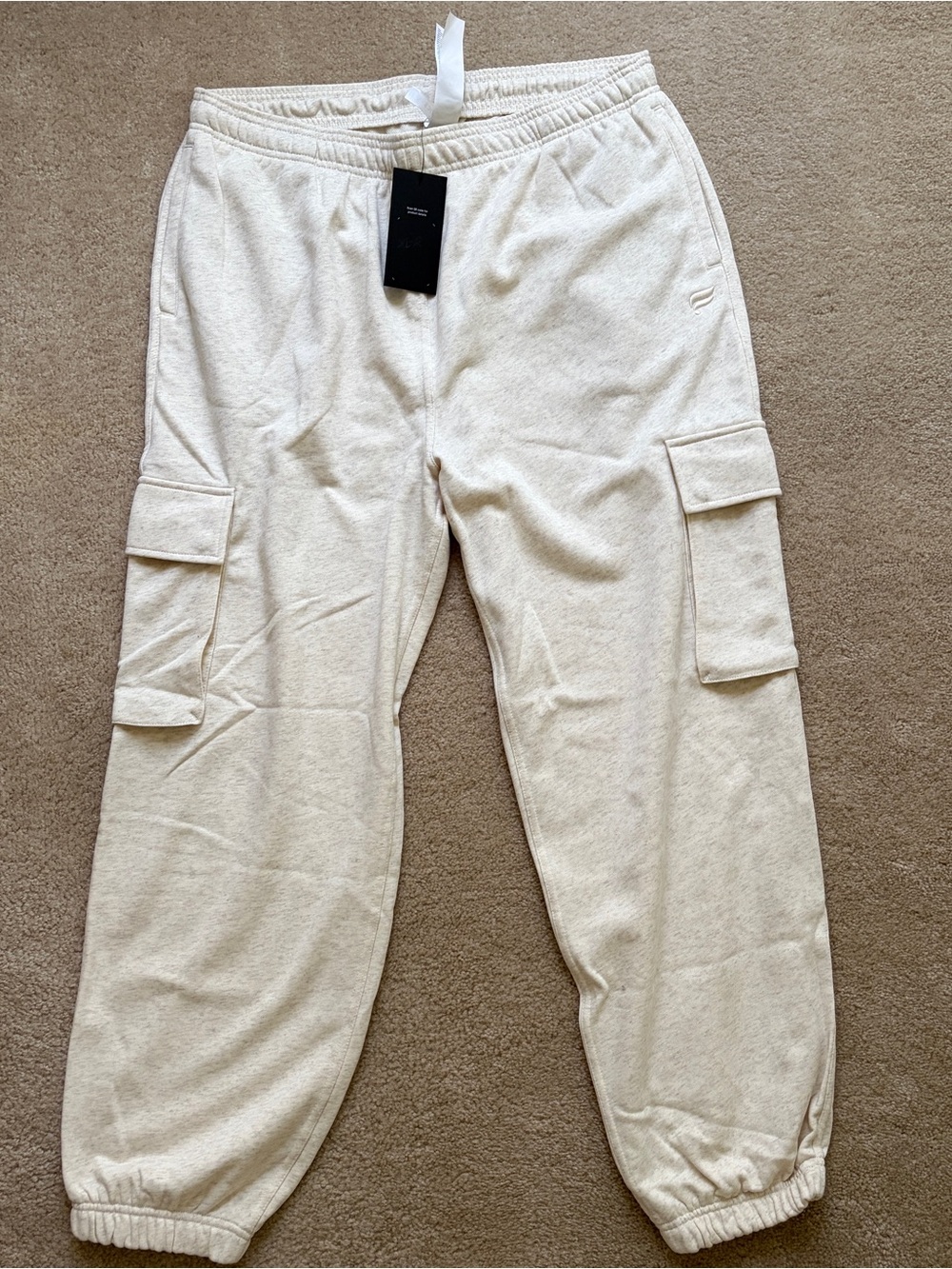Fabletics Women's Heather Cream Cargo Sweatpants